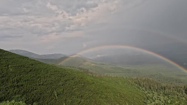 rainbow over the mountains