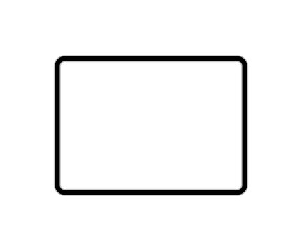 Simple black rectangular frame with rounded corners isolated on transparent background