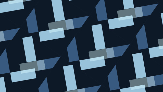 Abstract geometric diagonal pattern background vector illustration with blue gray rectangles triangles interlocking layered modern decorative design