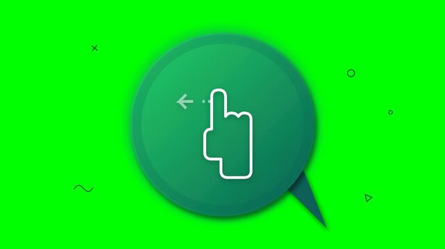 Hand Gesture Swipe Left Motion Graphic Icon for Interactive Digital User Interface Navigation