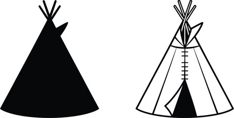Teepees with Geometric Patterns and Minimalist Design © Muskan