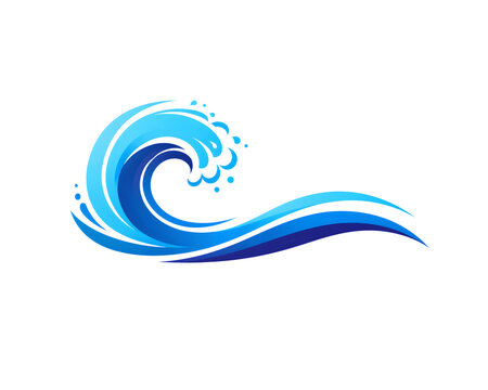 Blue Ocean Wave Vector Icon