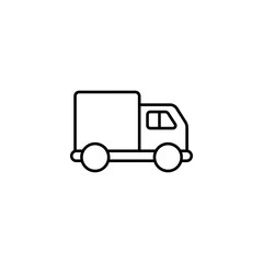 Fototapeta premium Simple outline icon representing a delivery truck for transportation and logistics with delivery transport logistics