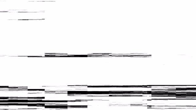 Digital Glitch Horizontal line displacement and flickering artifacts simulating signal interference. Alpha chanel in 4k video