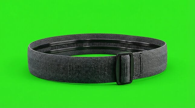 A tactical grey nylon belt with a durable black buckle for daily utility
