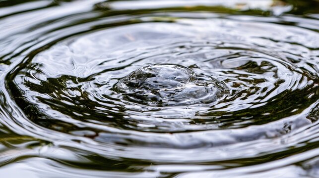bog. Close-up of bubble bursting on swamp water, concentric ripples, natural light. travel magazines, destination branding, designed for travel destination branding, used by motion designers.