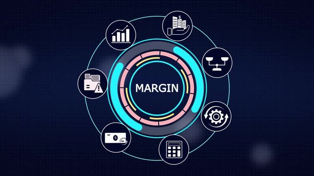 Business profit margin analysis display highlighting percentage growth and financial performance