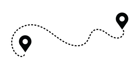 Route location dotted line with pointer map design vector © WASIF-MEHMOOD