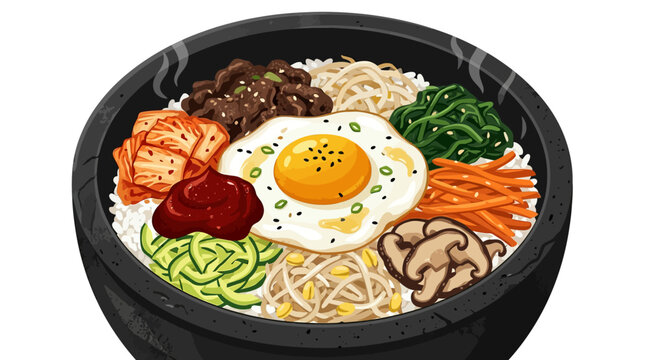 Vector illustration of bibimbap concept vector illustration for creative projects and modern business isolated background element