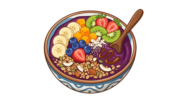 Vector illustration of acai bowl concept vector illustration for creative projects and modern business isolated background element
