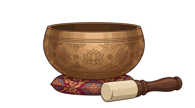 Tibetan singing bowl vector illu&hellip; concept vector illustration for creative projects and modern business isolated background element