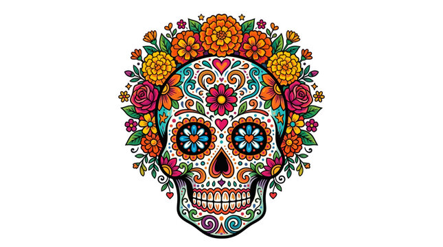 Sugar skull vector illustration concept vector illustration for creative projects and modern business isolated background element