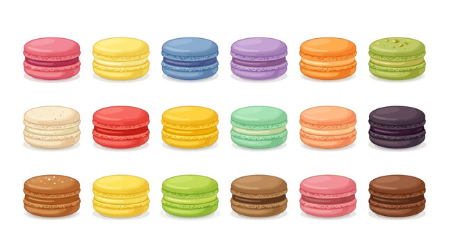 French macarons arranged neatly concept vector illustration for creative projects and modern business isolated background element