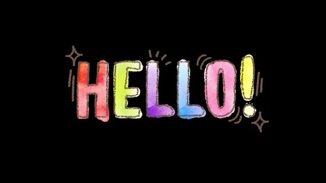 Hello Hand Drawn Watercolor Text Animation