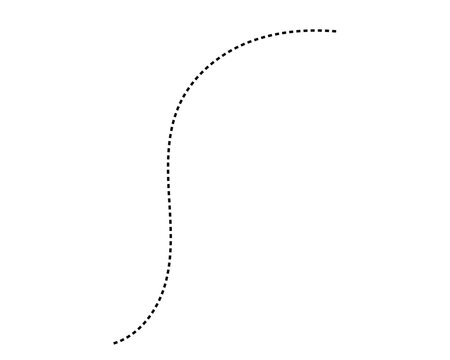 Path travel dotted line trip dashed trace transportation track and silhouette, travelling symbol vector illustration