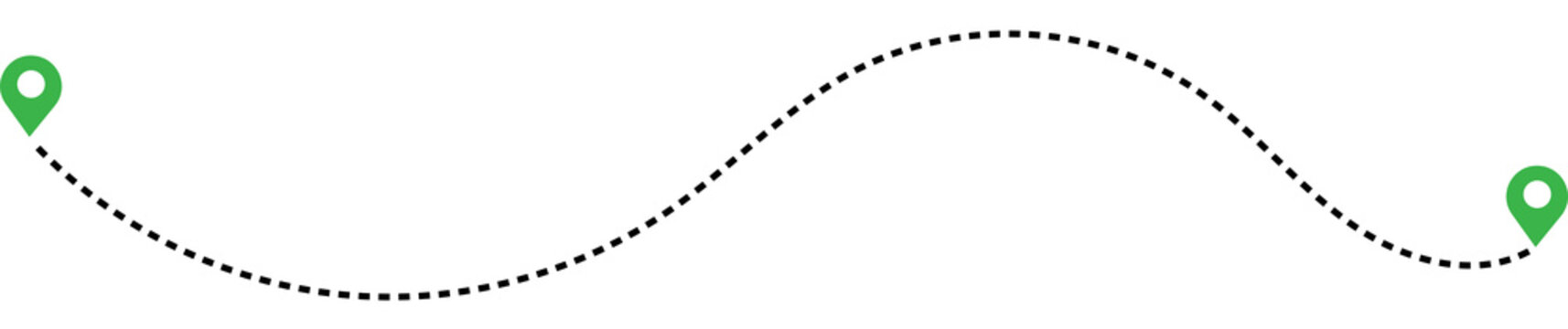 Route location dotted line with pointer map design vector