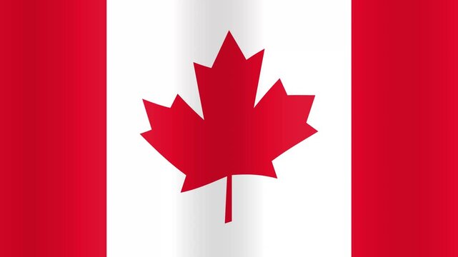 Waving National Flag of Canada Background Loop
