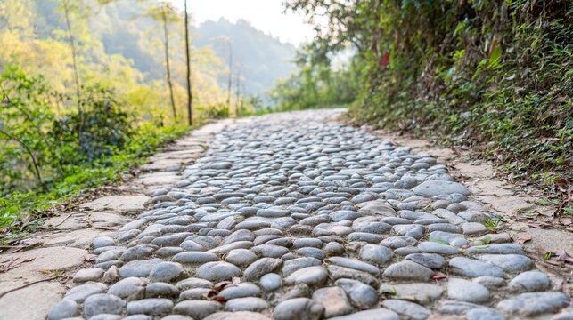 countless. Stone path with a central section worn smooth by footsteps. travel magazines, destination branding, designed for travel destination branding and outdoor magazines and nature guides.