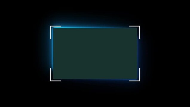 Futuristic Neon HUD Callout Frame, Sci-Fi Lower Third UI Overlay with Copy Space for Broadcast