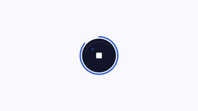 Sleek abstract digital emblem of a dynamic data processing system, illustrating a continuous connection or a technology update with a smooth circular progress animation
