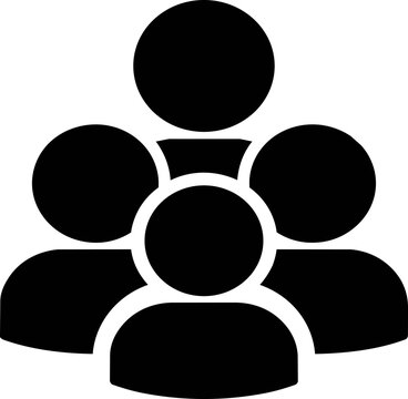 Silhouette people forming a group black on white background