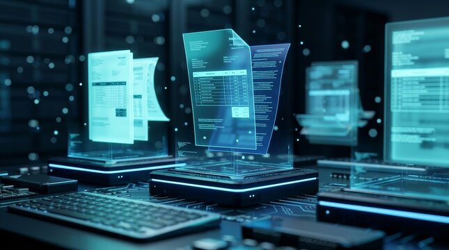 Automated invoice and receipt management concept using future world technology and digital documents.