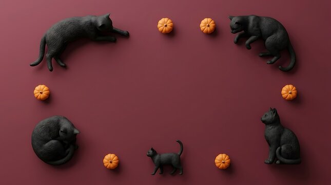 Playful arrangement of miniature pigs and citrus fruits on a deep red background