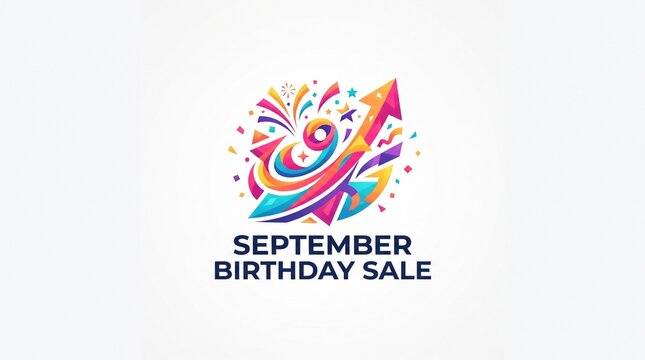 September Birthday Sale Special Promotion Logo and Banner Graphic