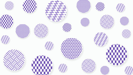 Japanese Yagasuri Uroko Pattern Coin Wisteria Purple Background Horizontal © may_trail