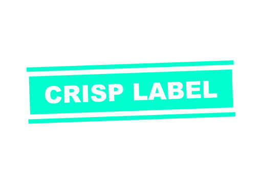 Modern crisp label with red strikethrough design illustration