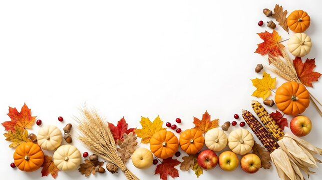 A bountiful and warm thanksgiving corner arrangement featuring pumpkins gourds autumn leaves and dried floral elements evoking feelings of gratitude and togetherness