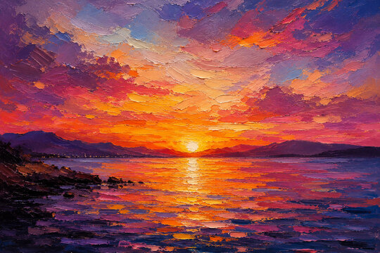 sunset over the sea