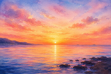 Obraz premium sunset over the sea