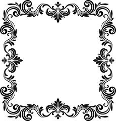 A filigree heraldic crest motif floral pattern border frame. Original design in a vintage style. © Christos Georghiou