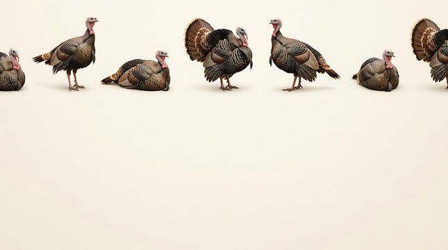 A heartwarming thanksgiving scene featuring a delightful array of turkeys symbolizing gratitude family gatherings and the spirit of autumnal celebration and togetherness