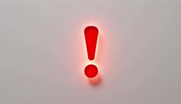 Flashing red exclamation mark video