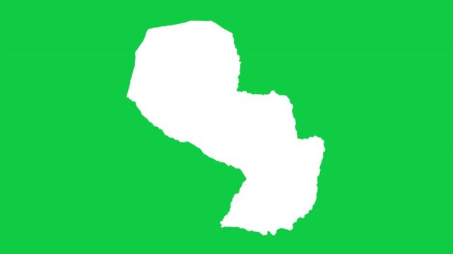 Paraguay wiggle animation map loop green background
