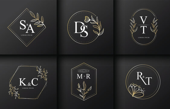 Elegant monogram SA jewelry logo with laurel branch