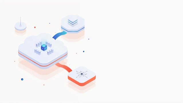 Isometric cloud computing network with data server and processor nodes