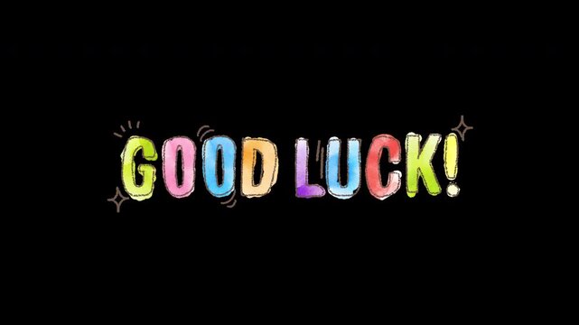 Good Luck Hand Drawn Watercolor Text Animation