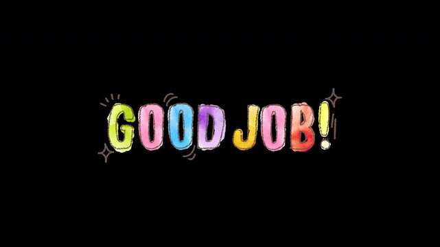 Good Job Hand Drawn Watercolor Text Animation