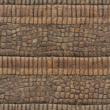 Armadillo Shell Seamless Pattern with Natural Armor Plates