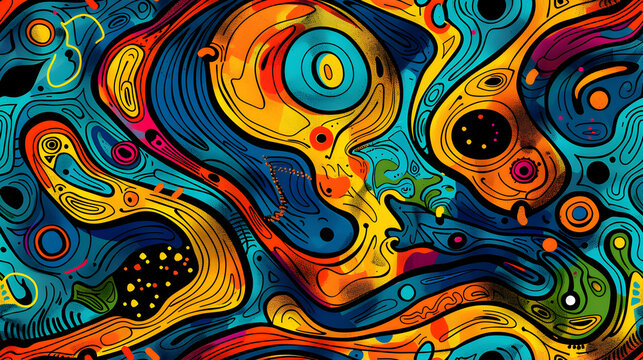 Colorful Abstract Fluid Background with Organic Shapes