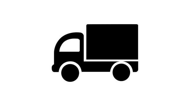 Delivery car icon animation. Delivery concept. Seamless loop. Alpha channel 4k motion video
