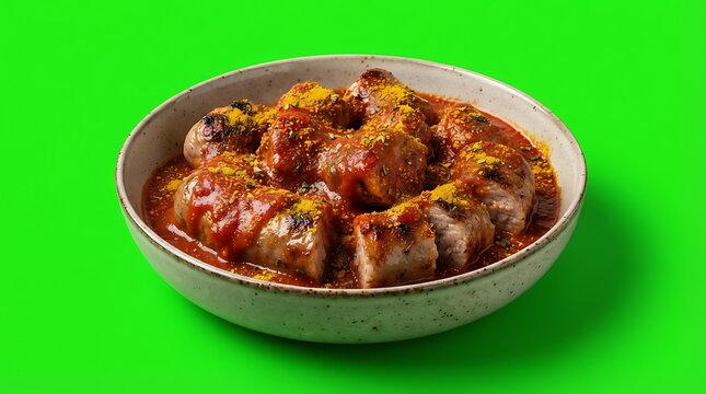 A savory bowl of tender braised beef chunks served in a rich flavorful sauce