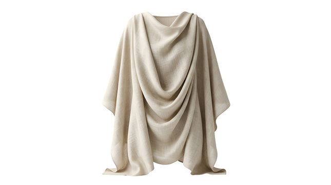 Elegant beige cashmere poncho shawl for women in soft draped style