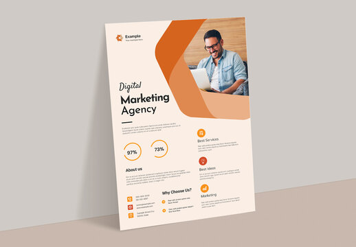 Corporate Agency Flyer Layout Accents