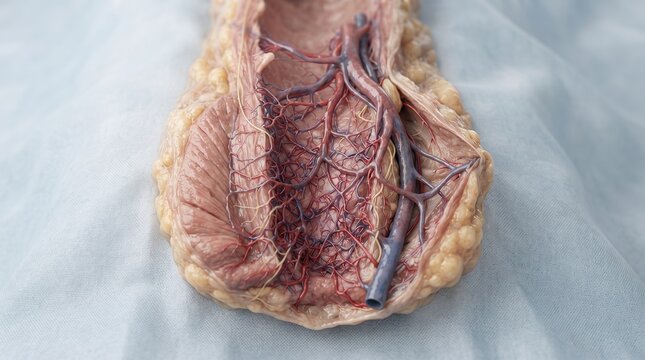 Anatomical Section of Rectum Displaying Venous Plexus and Sphincter Muscle