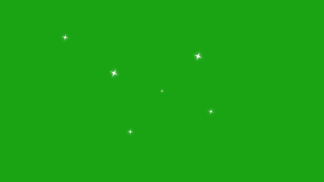 fast glitter star motion, white cartoon, flat, vector, doodles style stars blinking. sparkle Star light effect, glowing twinkling glitter star. 4K