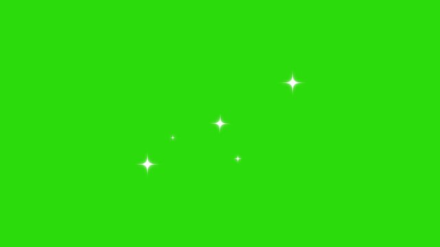 twinkle glitter white cartoon doodle animation, glowing light effect, retro shine movement, Blinking sparkle effect. twinkling star overlay, video asset. black screen 4k
